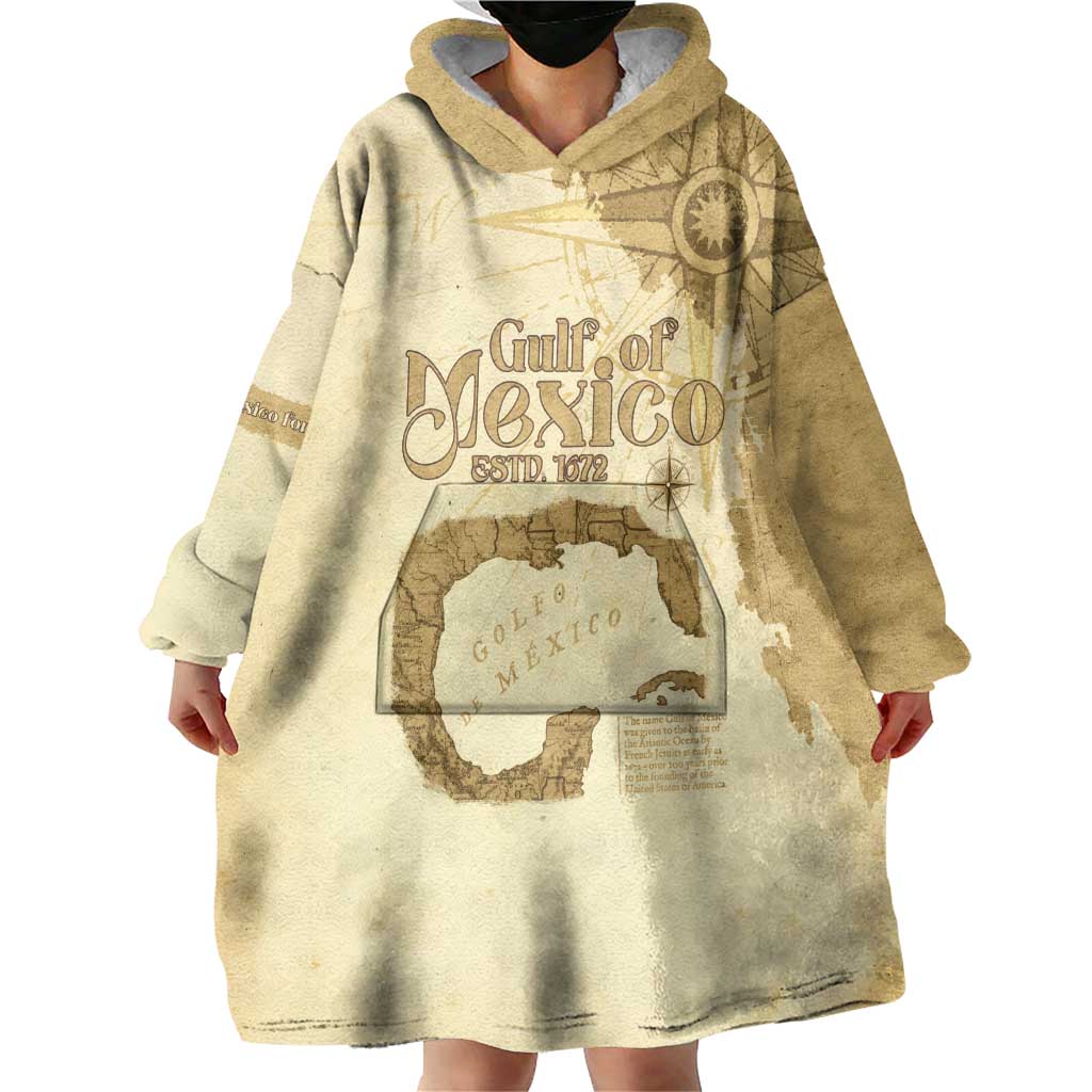 Gulf Of Mexico Estd 1672 Wearable Blanket Hoodie Vintage Style