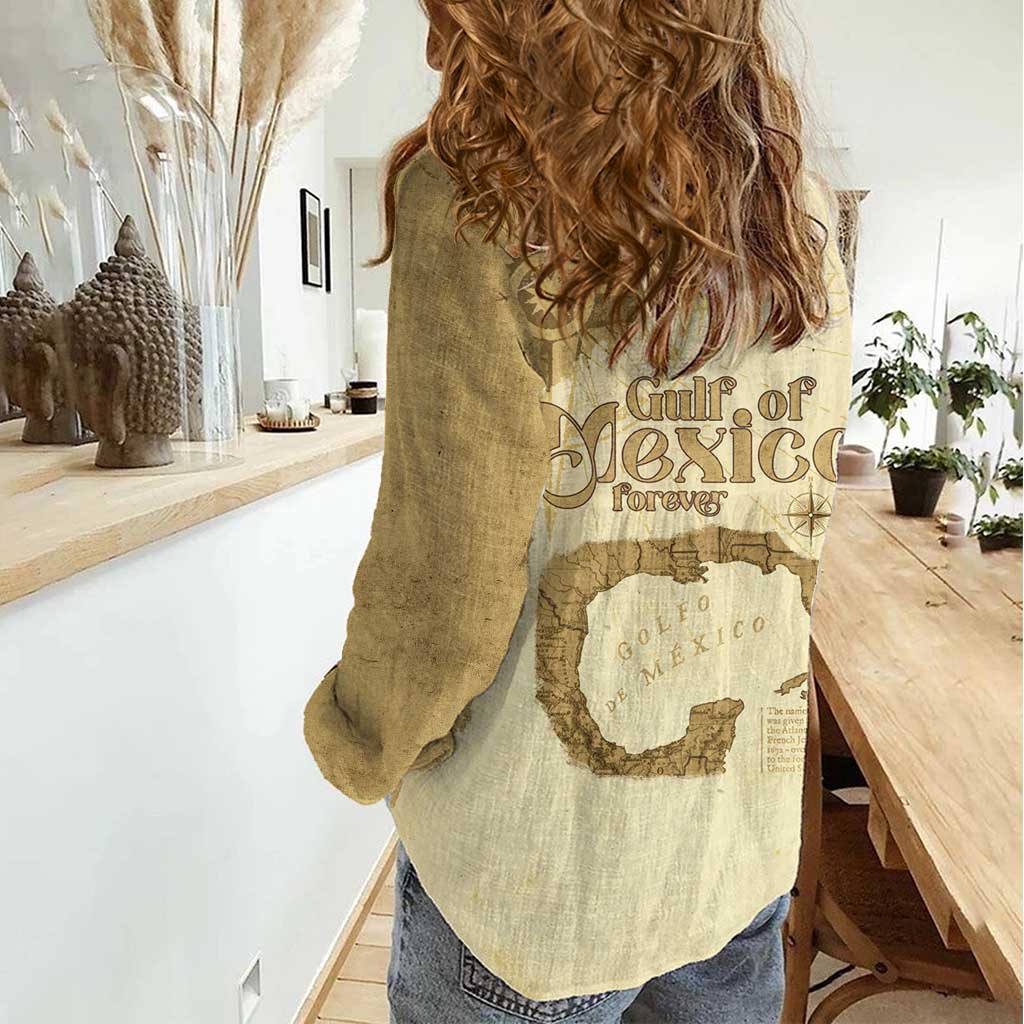 Gulf Of Mexico Estd 1672 Women Casual Shirt Vintage Style