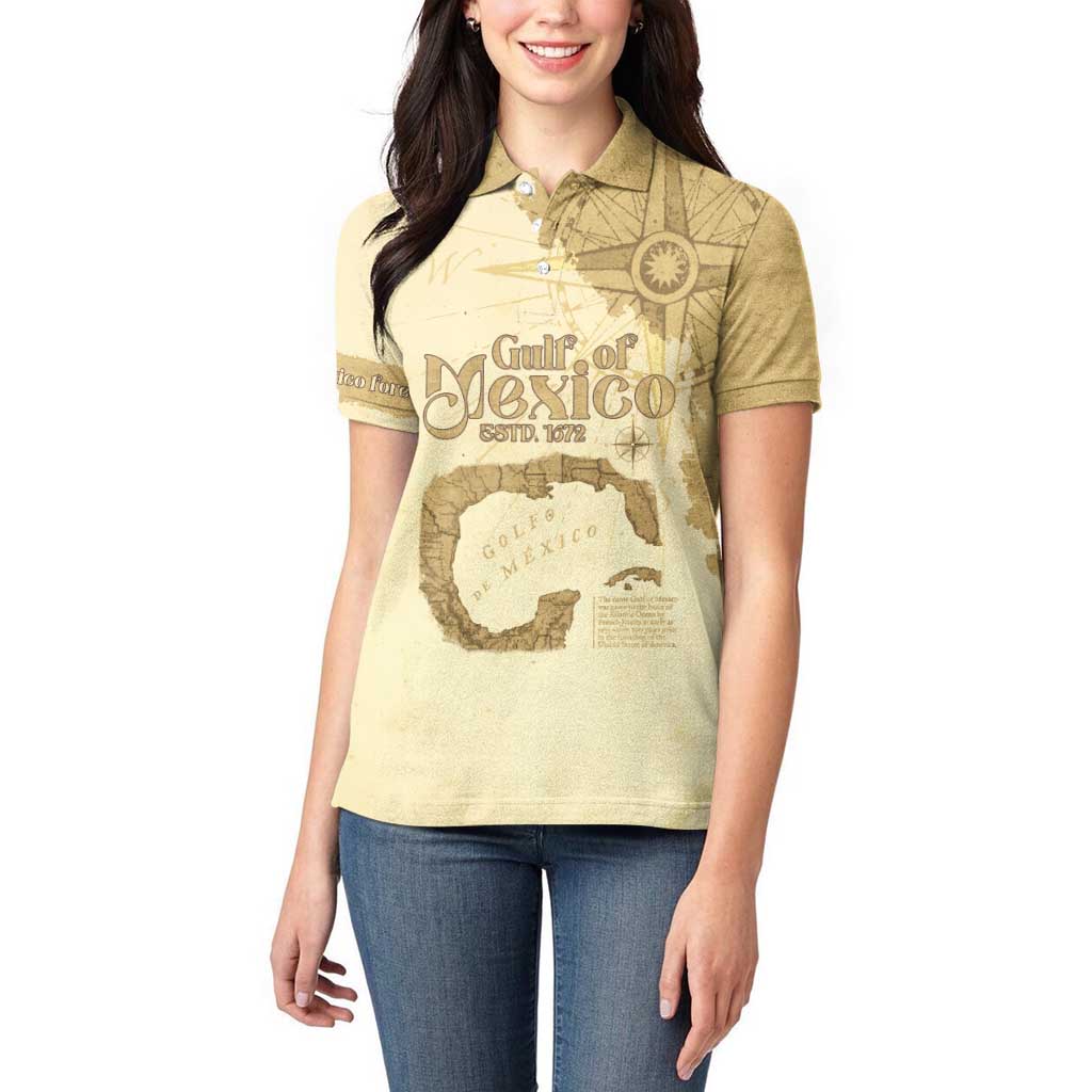 Gulf Of Mexico Estd 1672 Women Polo Shirt Vintage Style