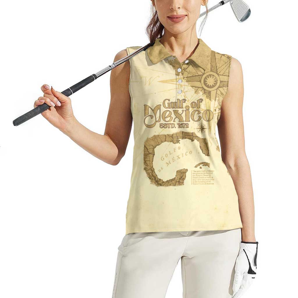 Gulf Of Mexico Estd 1672 Women Sleeveless Polo Shirt Vintage Style