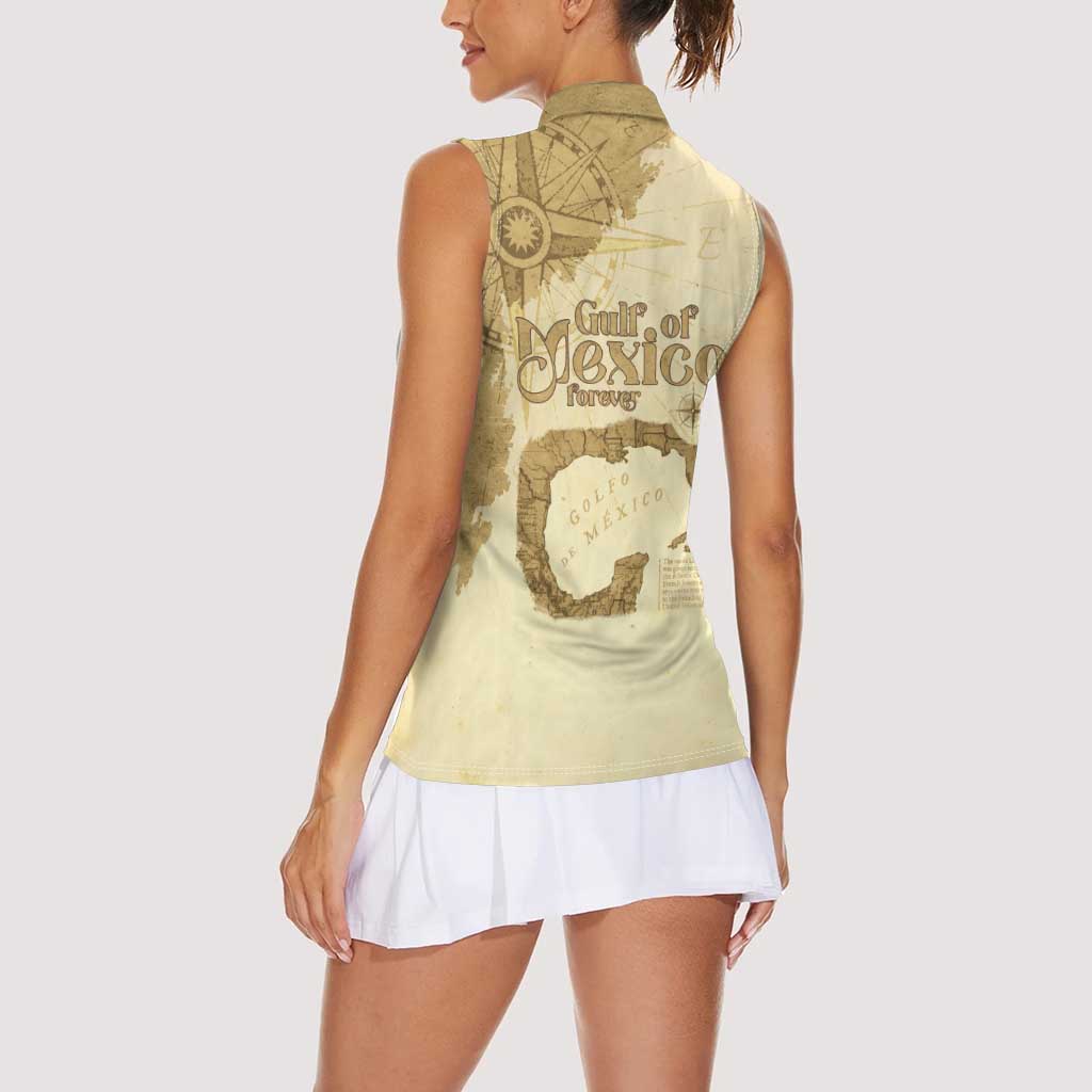 Gulf Of Mexico Estd 1672 Women Sleeveless Polo Shirt Vintage Style
