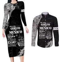 Golfo De Mexico Couples Matching Long Sleeve Bodycon Dress and Long Sleeve Button Shirt Est. Since 1550 And Forever