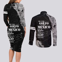Golfo De Mexico Couples Matching Long Sleeve Bodycon Dress and Long Sleeve Button Shirt Est. Since 1550 And Forever