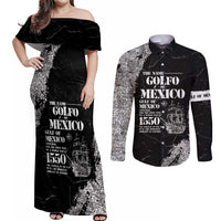Golfo De Mexico Couples Matching Off Shoulder Maxi Dress and Long Sleeve Button Shirt Est. Since 1550 And Forever