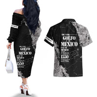 Golfo De Mexico Couples Matching Off The Shoulder Long Sleeve Dress and Hawaiian Shirt Est. Since 1550 And Forever