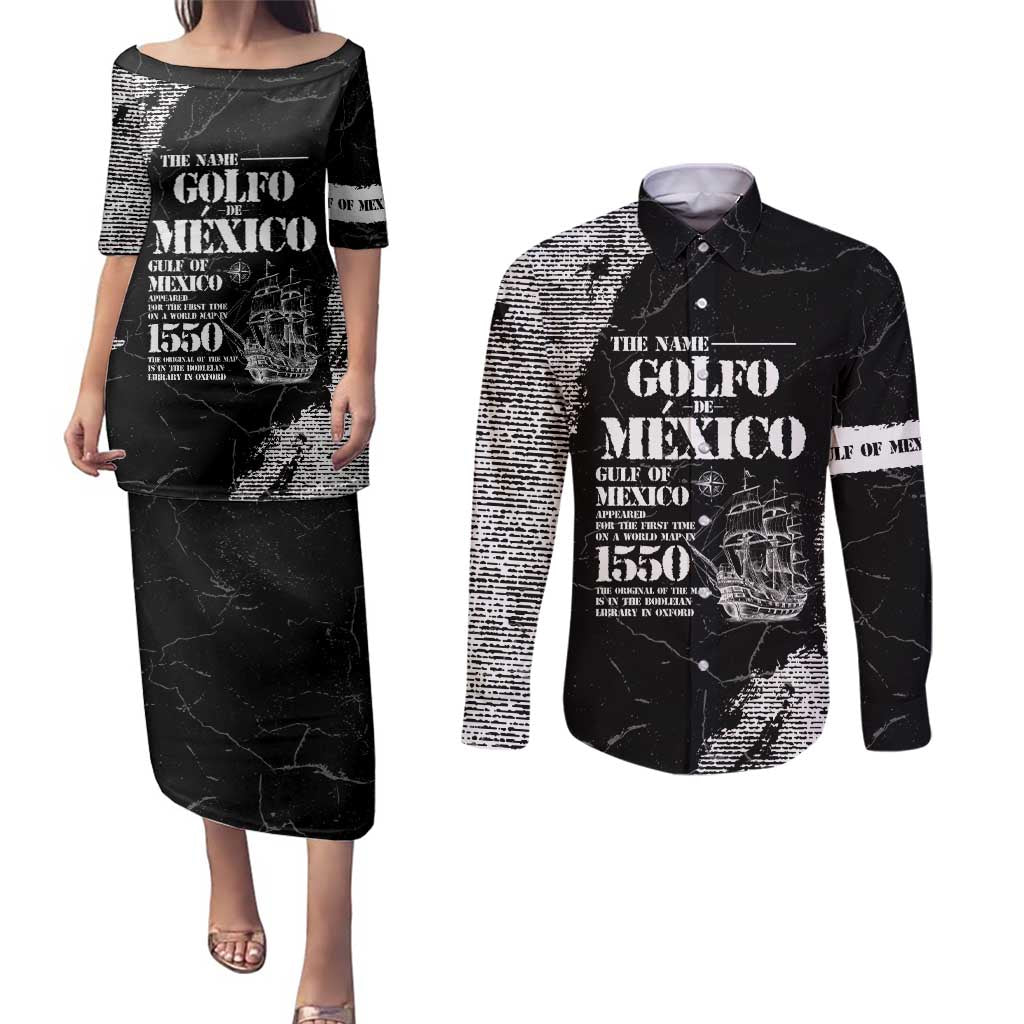 Golfo De Mexico Couples Matching Puletasi and Long Sleeve Button Shirt Est. Since 1550 And Forever