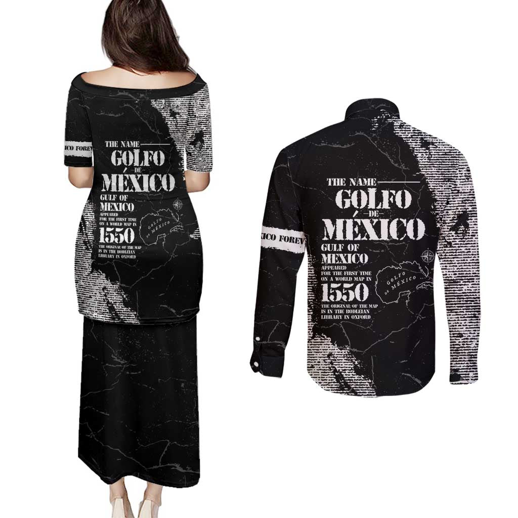 Golfo De Mexico Couples Matching Puletasi and Long Sleeve Button Shirt Est. Since 1550 And Forever