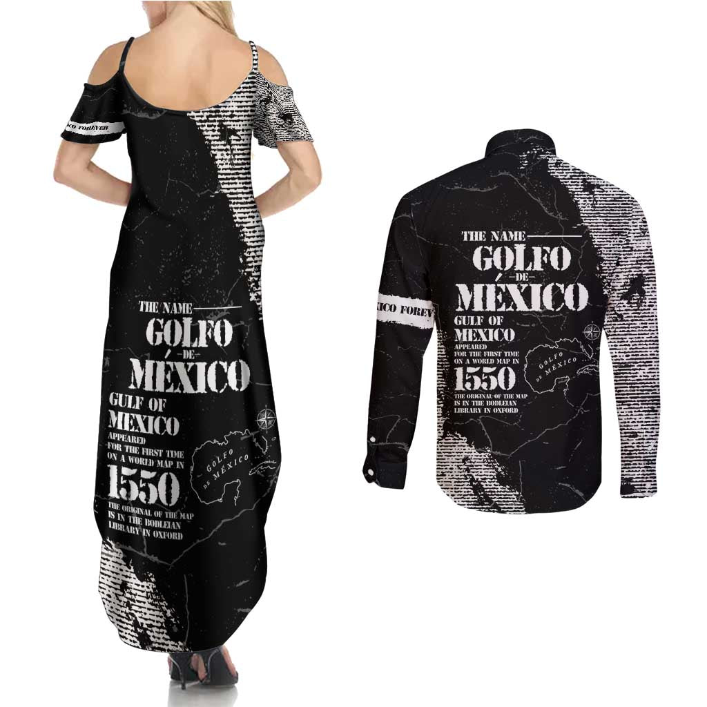 Golfo De Mexico Couples Matching Summer Maxi Dress and Long Sleeve Button Shirt Est. Since 1550 And Forever