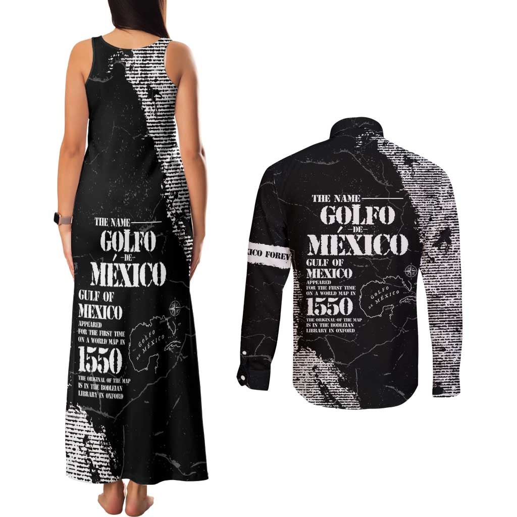 Golfo De Mexico Couples Matching Tank Maxi Dress and Long Sleeve Button Shirt Est. Since 1550 And Forever