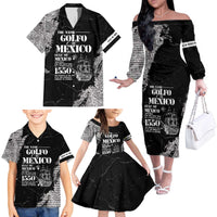 Golfo De Mexico Family Matching Off The Shoulder Long Sleeve Dress and Hawaiian Shirt Est. Since 1550 And Forever