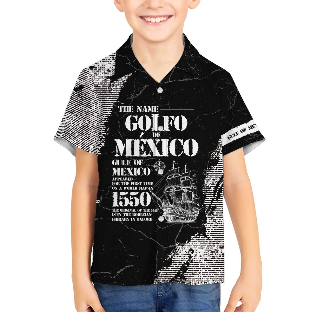 Golfo De Mexico Family Matching Off The Shoulder Long Sleeve Dress and Hawaiian Shirt Est. Since 1550 And Forever