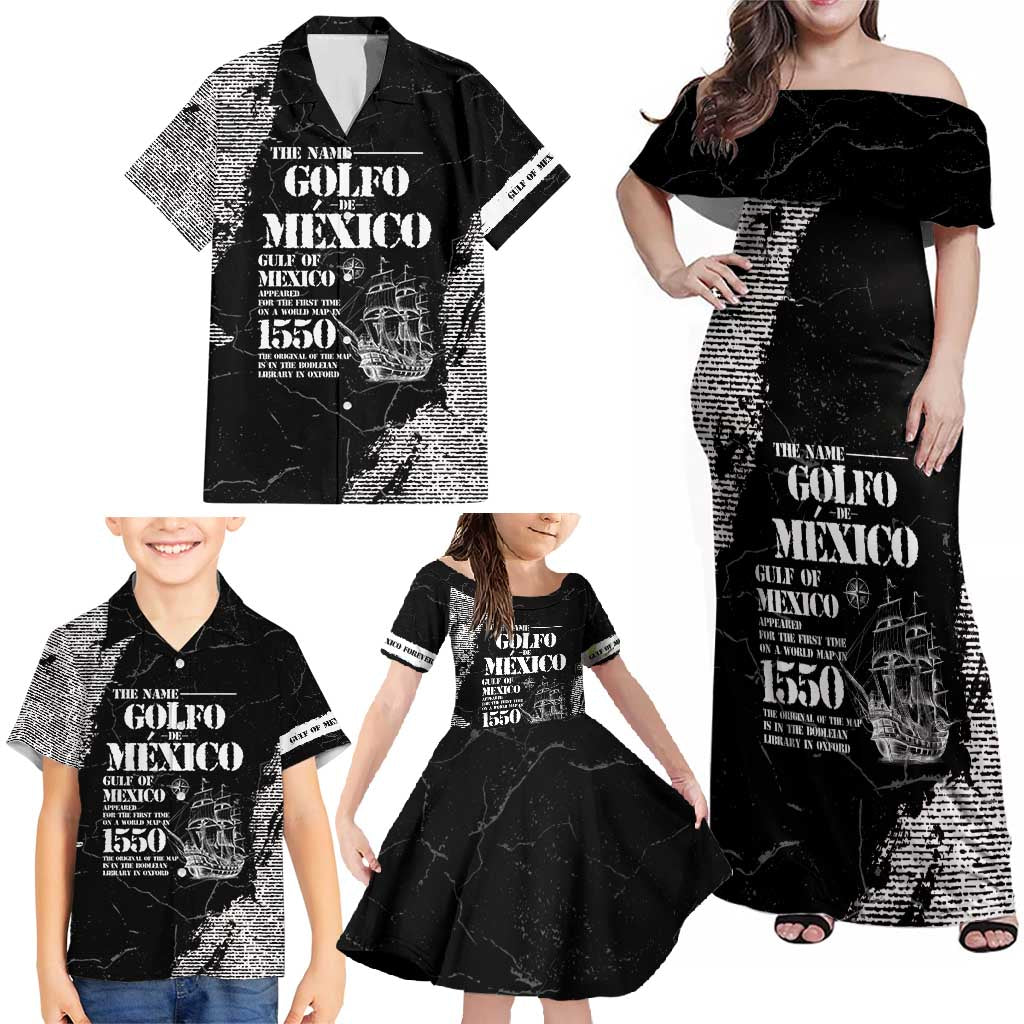 Golfo De Mexico Family Matching Off Shoulder Maxi Dress and Hawaiian Shirt Est. Since 1550 And Forever