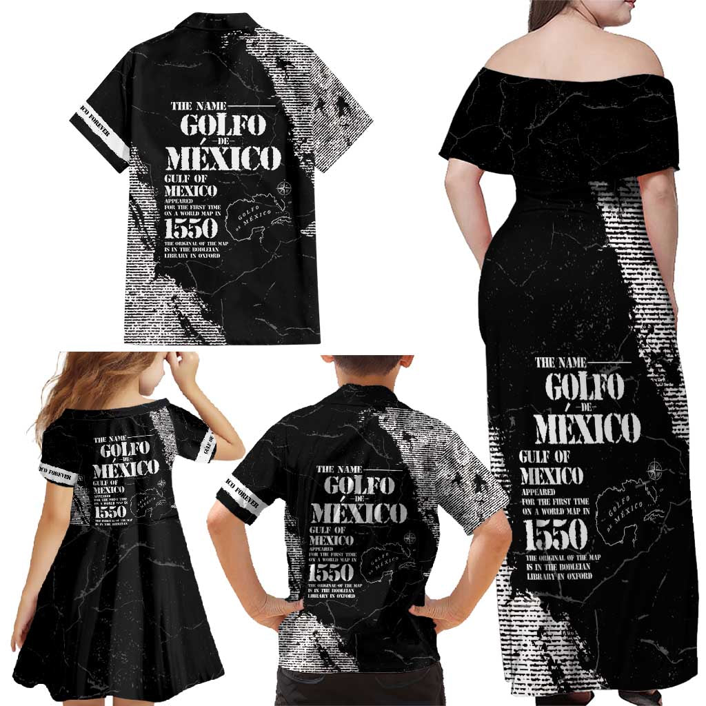 Golfo De Mexico Family Matching Off Shoulder Maxi Dress and Hawaiian Shirt Est. Since 1550 And Forever