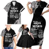 Golfo De Mexico Family Matching Short Sleeve Bodycon Dress and Hawaiian Shirt Est. Since 1550 And Forever