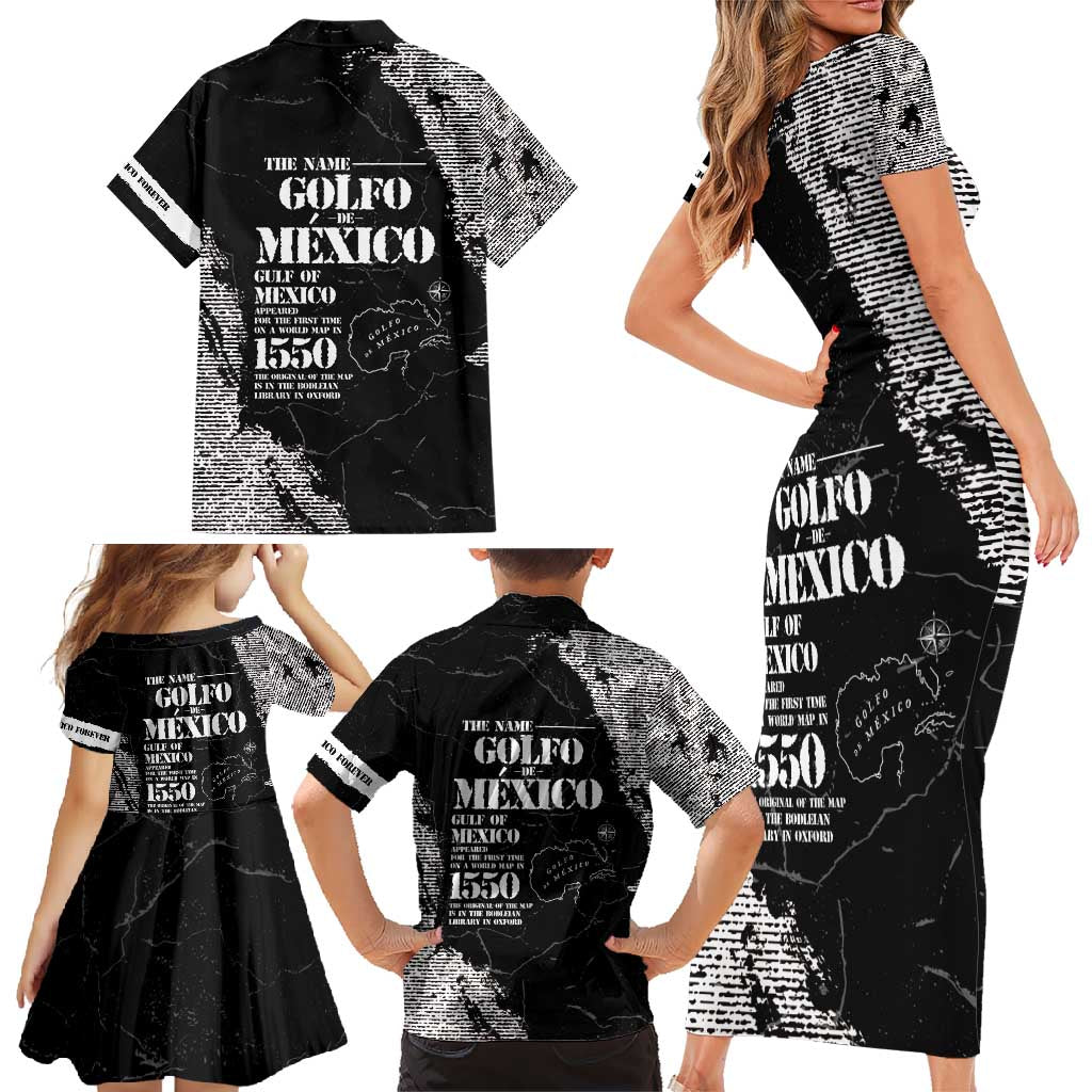 Golfo De Mexico Family Matching Short Sleeve Bodycon Dress and Hawaiian Shirt Est. Since 1550 And Forever