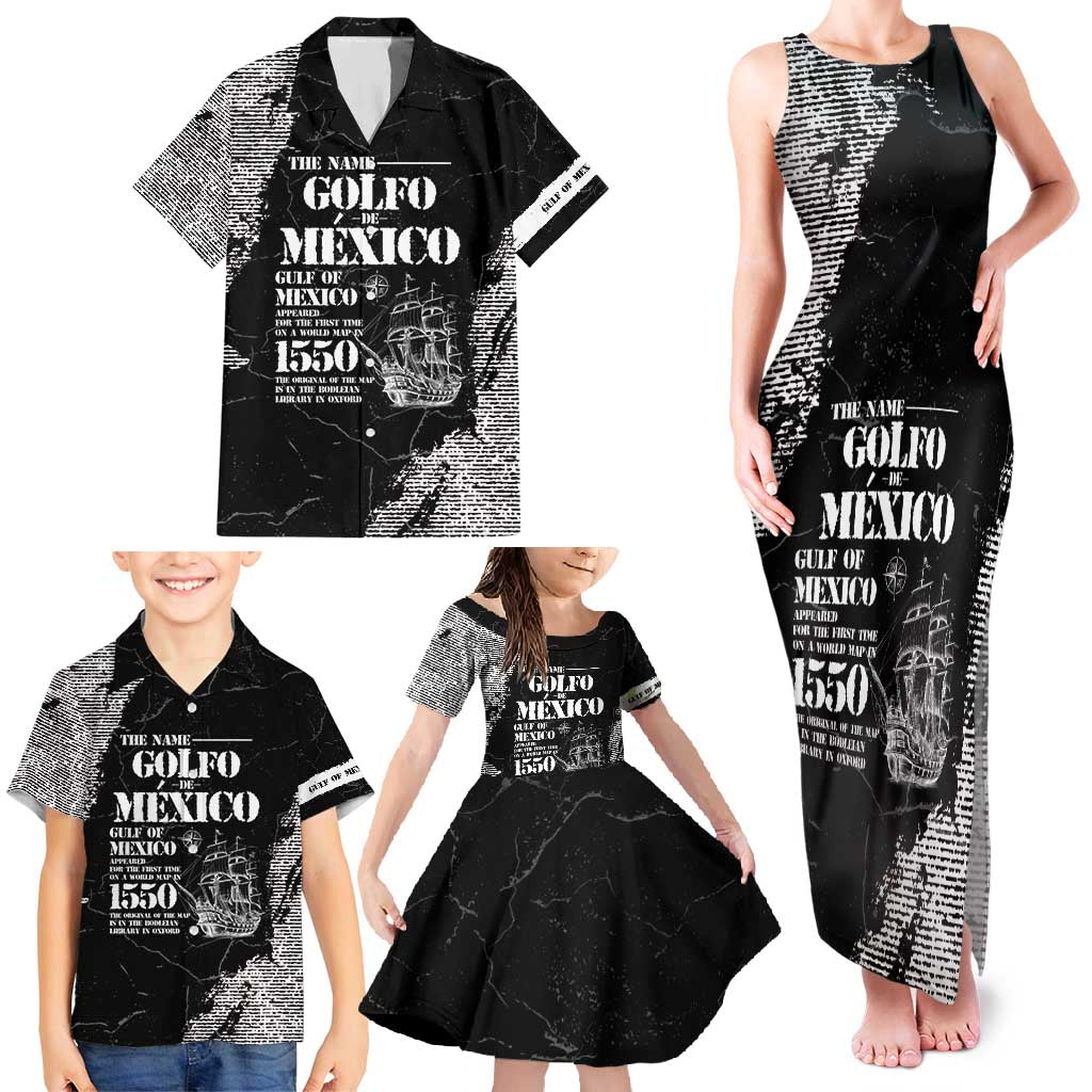 Golfo De Mexico Family Matching Tank Maxi Dress and Hawaiian Shirt Est. Since 1550 And Forever