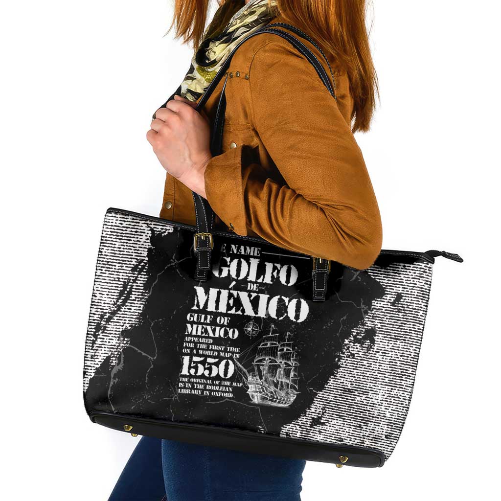 Golfo De Mexico Leather Tote Bag Est. Since 1550 And Forever