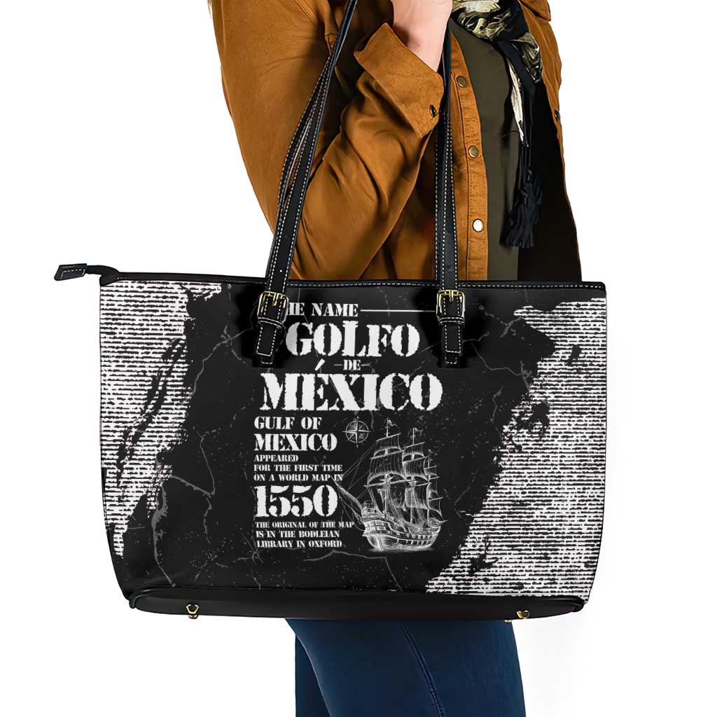 Golfo De Mexico Leather Tote Bag Est. Since 1550 And Forever