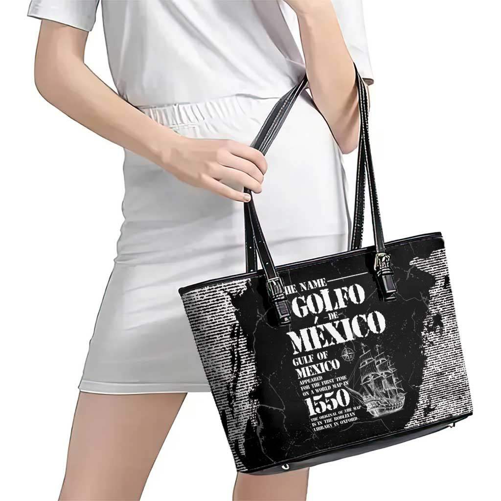 Golfo De Mexico Leather Tote Bag Est. Since 1550 And Forever