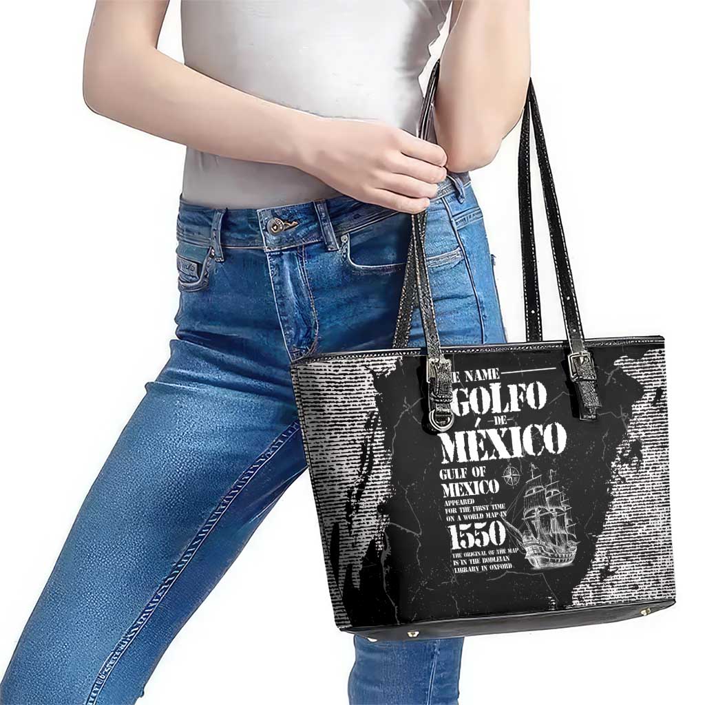 Golfo De Mexico Leather Tote Bag Est. Since 1550 And Forever
