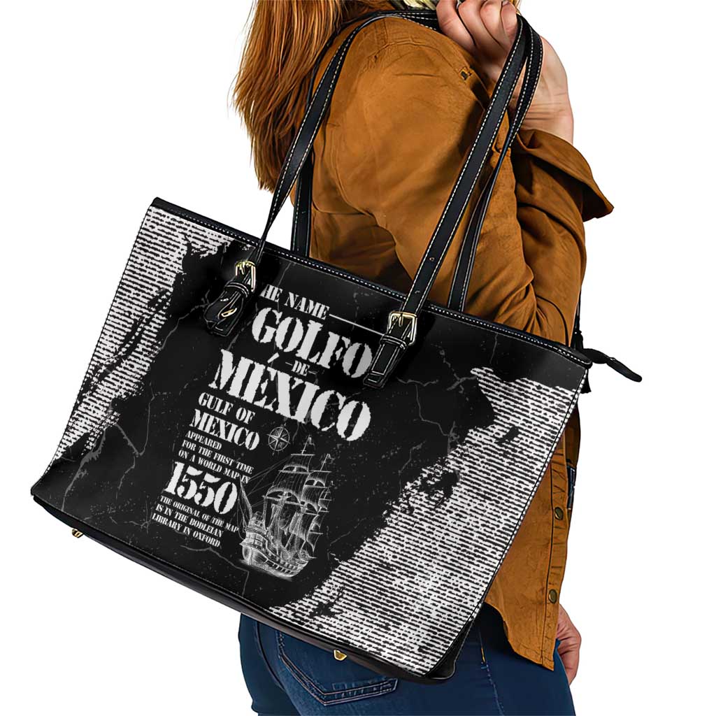 Golfo De Mexico Leather Tote Bag Est. Since 1550 And Forever
