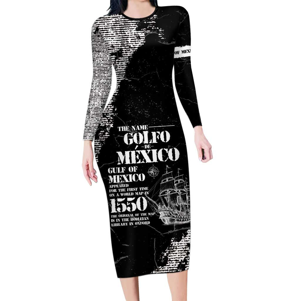 Golfo De Mexico Long Sleeve Bodycon Dress Est. Since 1550 And Forever