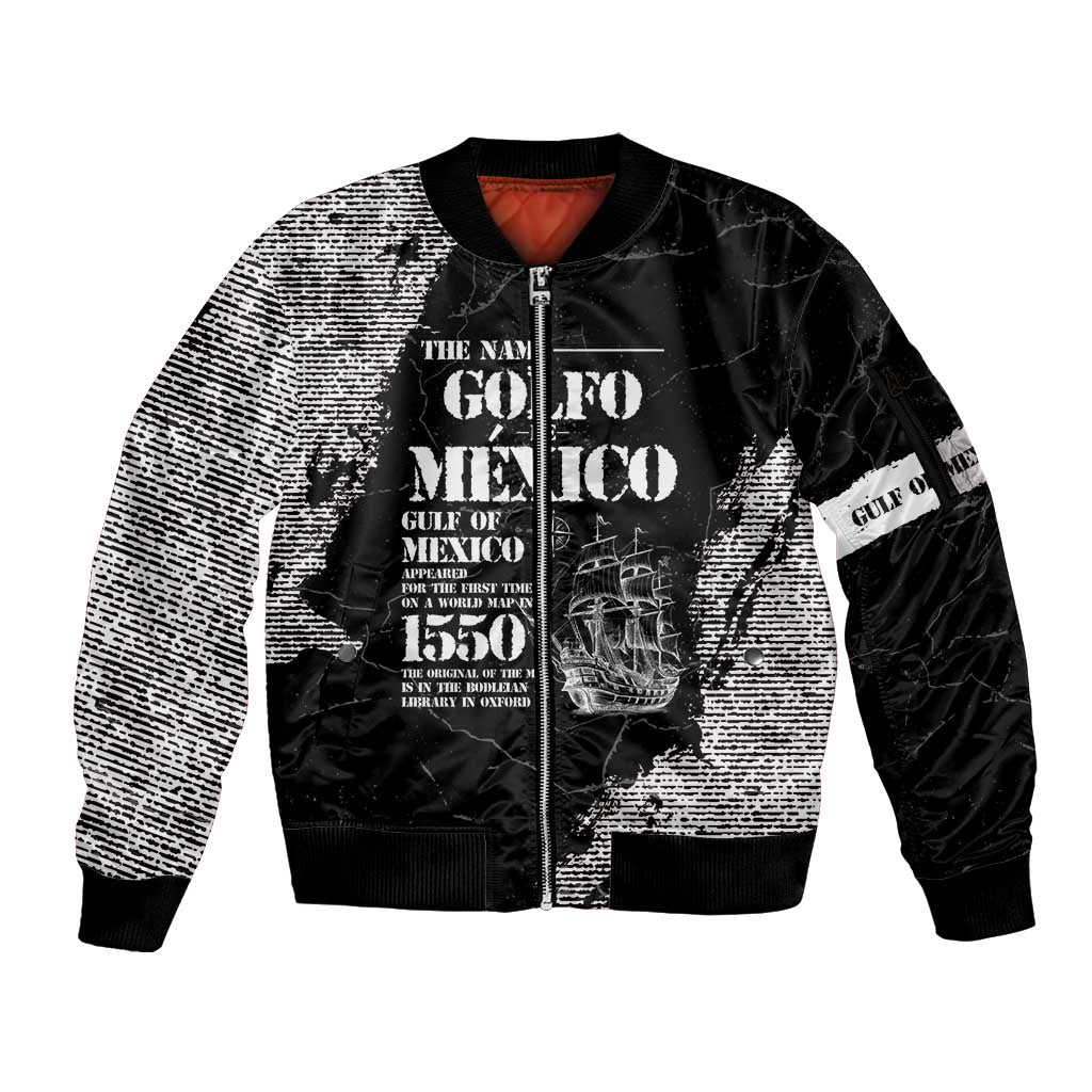 Golfo De Mexico Sleeve Zip Bomber Jacket Est. Since 1550 And Forever