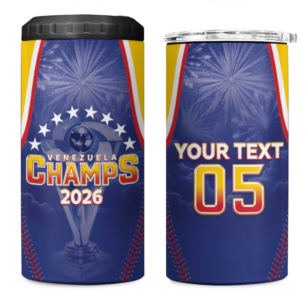 Venezuela Baseball Custom 4 in 1 Can Cooler Tumbler 1st Champions Glorious Victory