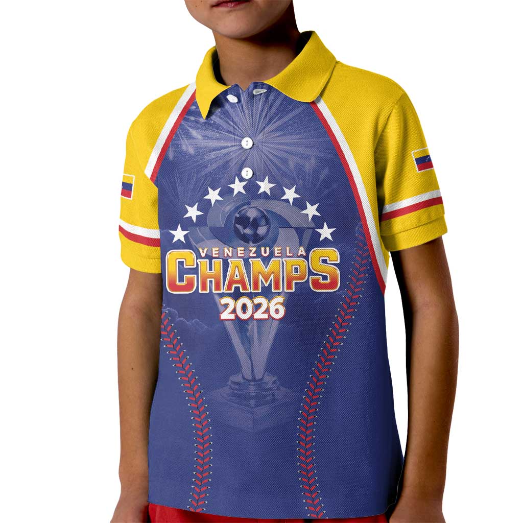 Venezuela Baseball Custom Kid Polo Shirt 1st Champions Glorious Victory