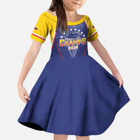Venezuela Baseball Custom Kid Short Sleeve Dress 1st Champions Glorious Victory
