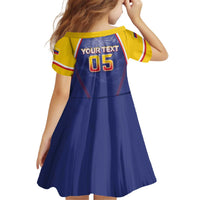 Venezuela Baseball Custom Kid Short Sleeve Dress 1st Champions Glorious Victory