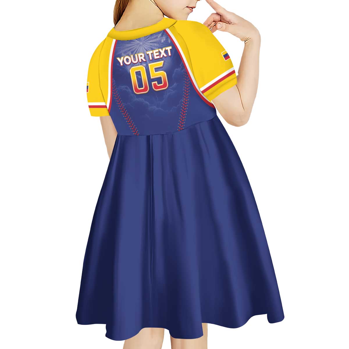 Venezuela Baseball Custom Kid Short Sleeve Dress 1st Champions Glorious Victory