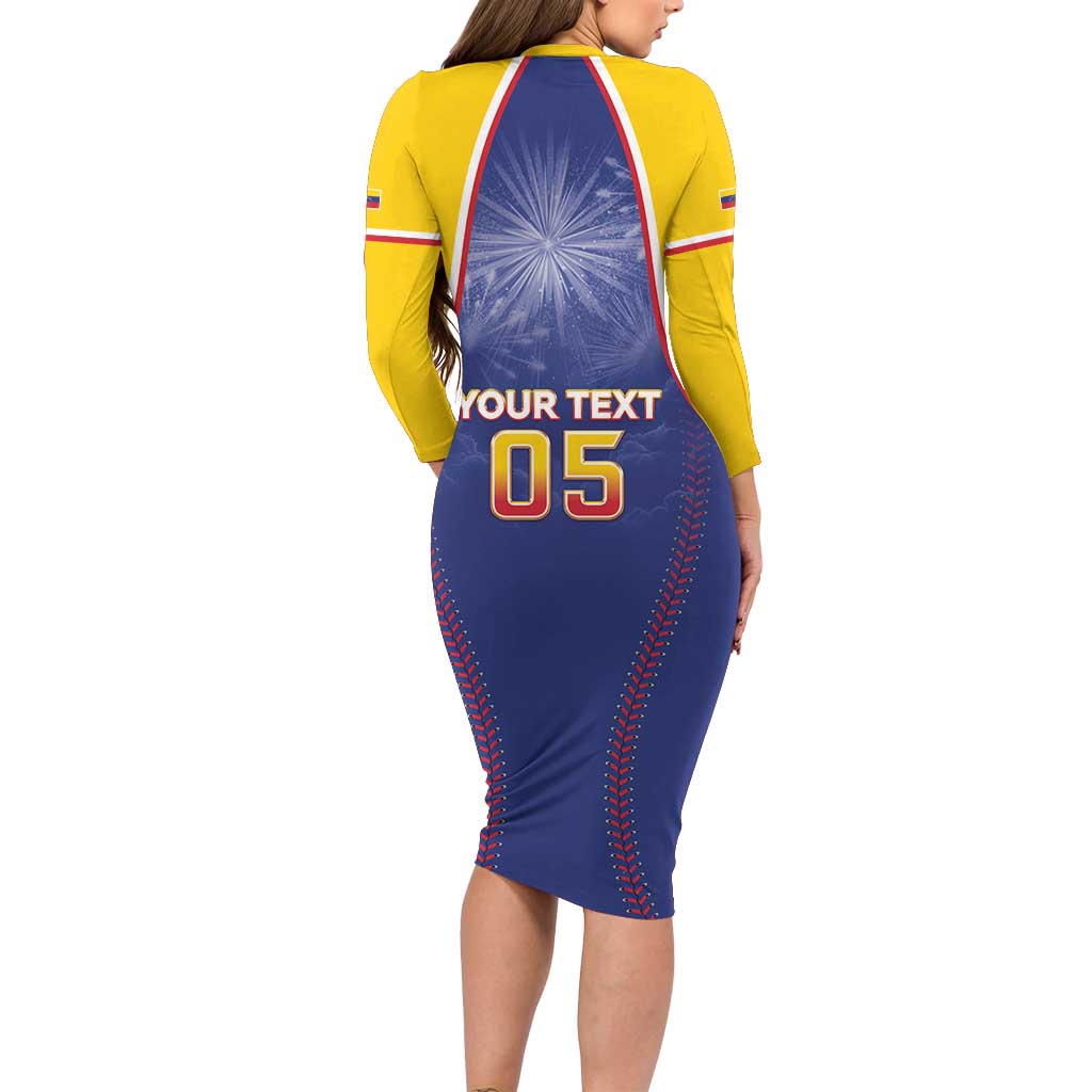 Venezuela Baseball Custom Long Sleeve Bodycon Dress 1st Champions Glorious Victory