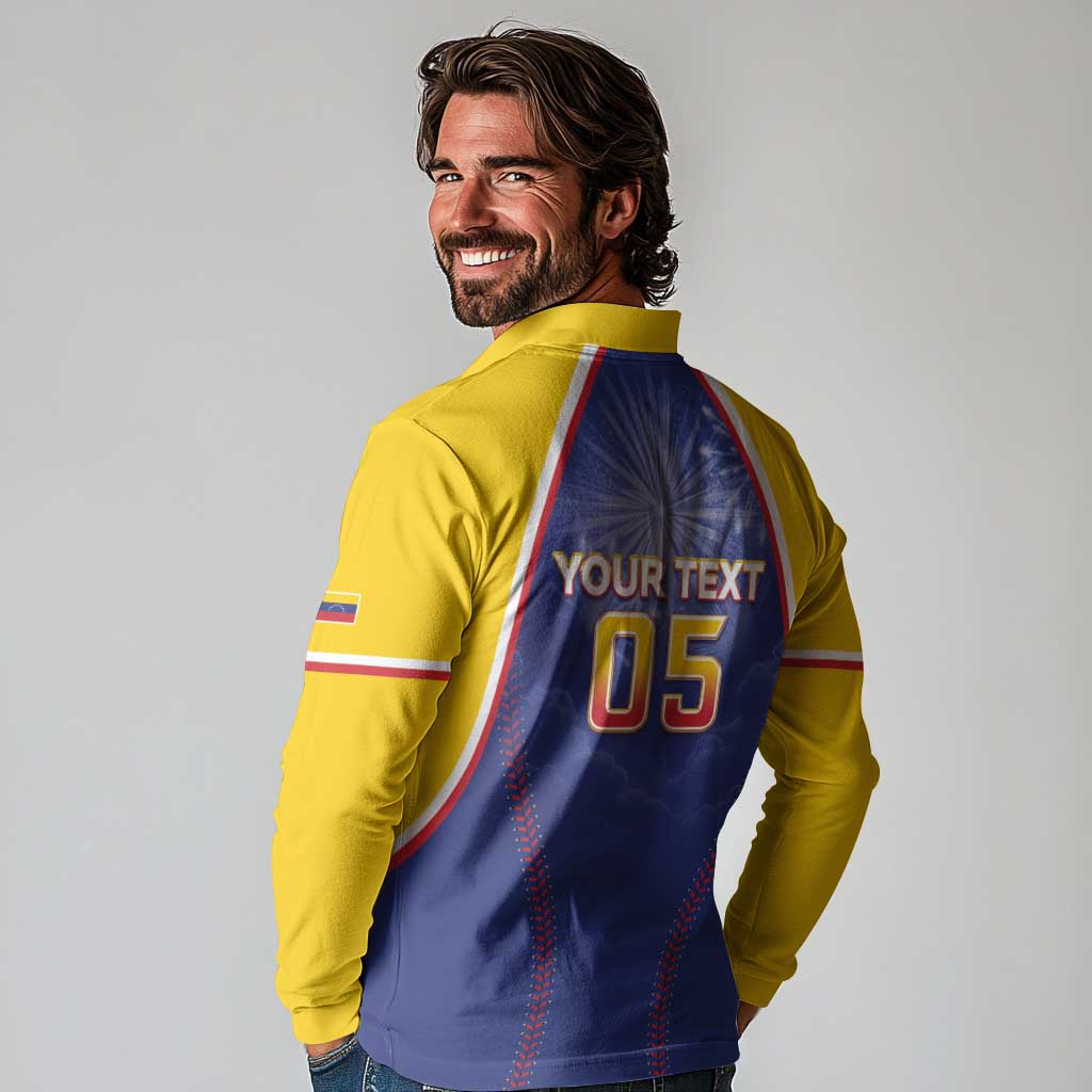 Venezuela Baseball Custom Long Sleeve Polo Shirt 1st Champions Glorious Victory