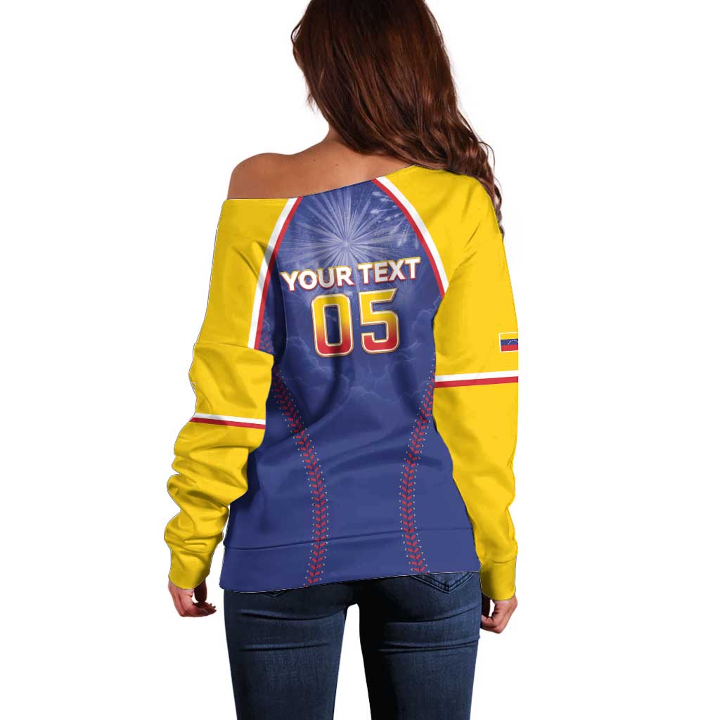 Venezuela Baseball Custom Off Shoulder Sweater 1st Champions Glorious Victory