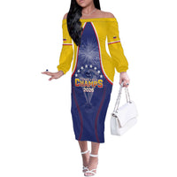 Venezuela Baseball Custom Off The Shoulder Long Sleeve Dress 1st Champions Glorious Victory