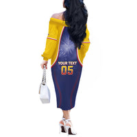 Venezuela Baseball Custom Off The Shoulder Long Sleeve Dress 1st Champions Glorious Victory