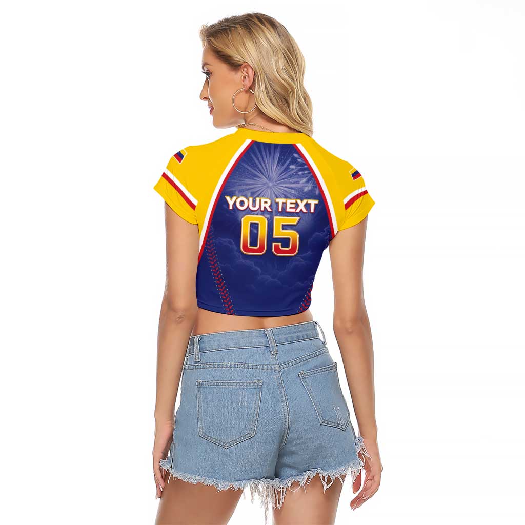 Venezuela Baseball Custom Raglan Cropped T Shirt 1st Champions Glorious Victory
