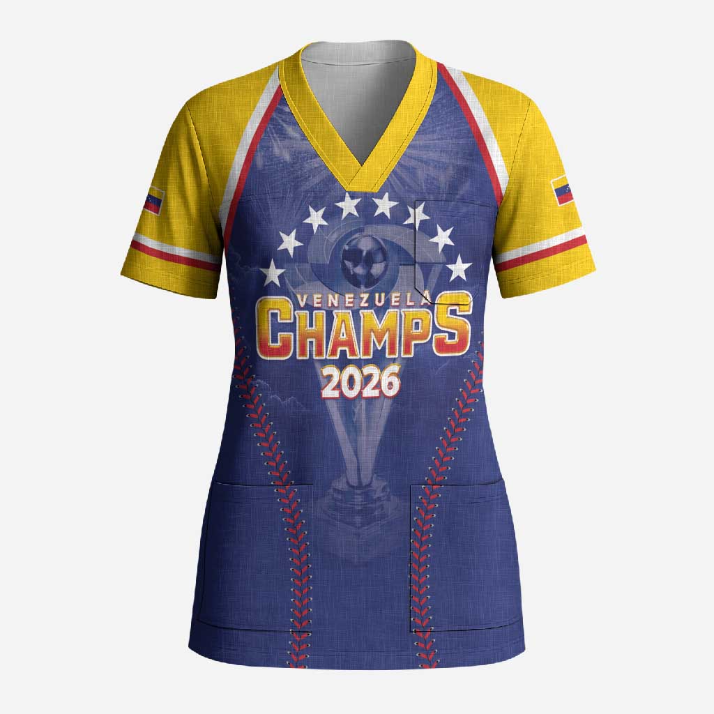 Venezuela Baseball Custom Scrub Top 1st Champions Glorious Victory