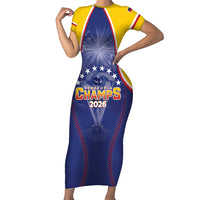 Venezuela Baseball Custom Short Sleeve Bodycon Dress 1st Champions Glorious Victory