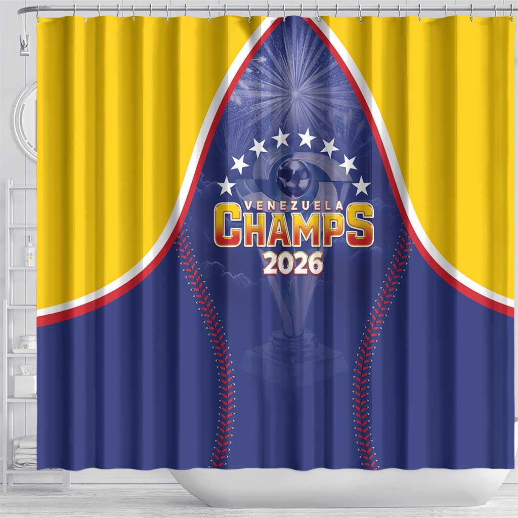 Venezuela Baseball Shower Curtain 1st Champions Glorious Victory