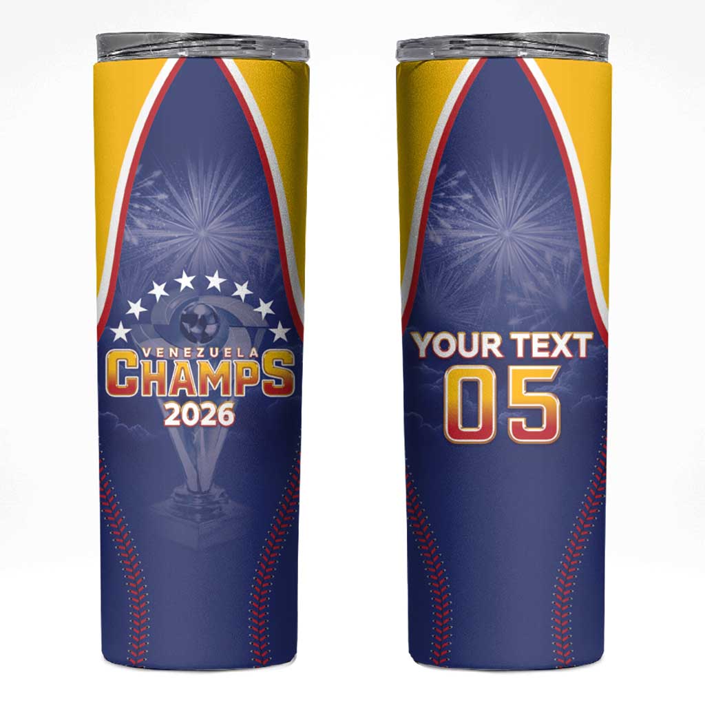 Venezuela Baseball Custom Skinny Tumbler 1st Champions Glorious Victory