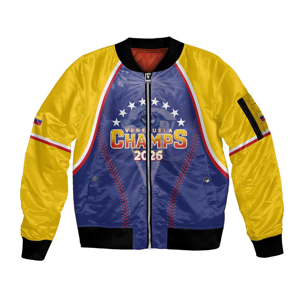Venezuela Baseball Custom Sleeve Zip Bomber Jacket 1st Champions Glorious Victory