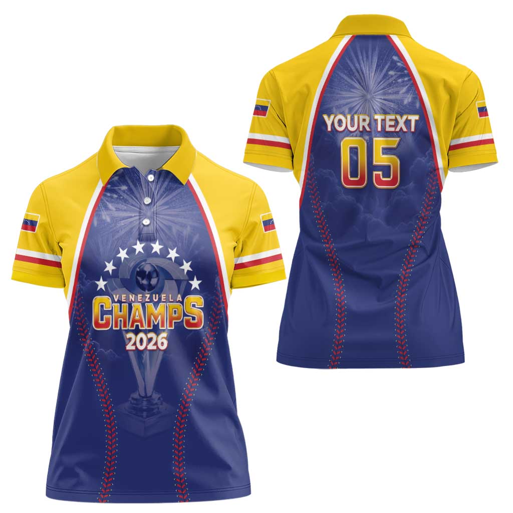 Venezuela Baseball Custom Women Polo Shirt 1st Champions Glorious Victory
