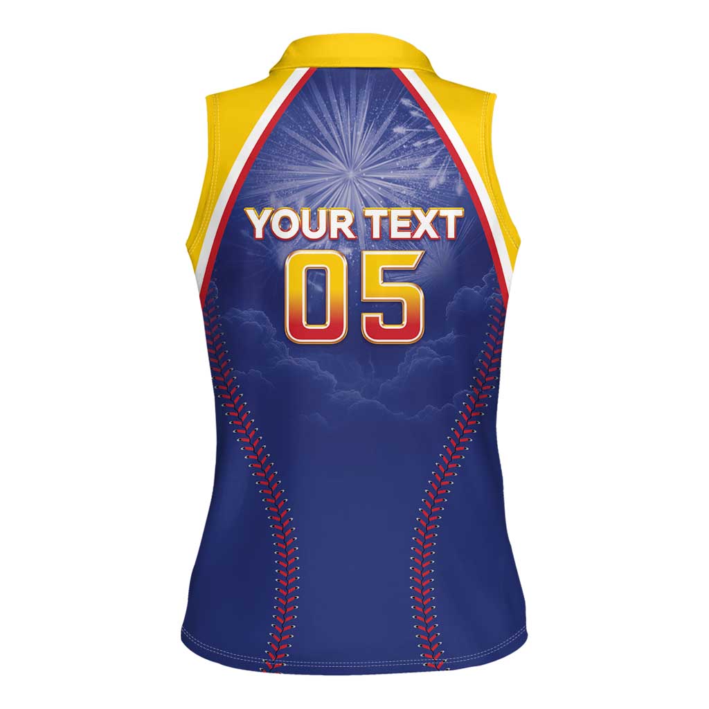Venezuela Baseball Custom Women Sleeveless Polo Shirt 1st Champions Glorious Victory