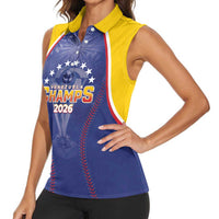 Venezuela Baseball Custom Women Sleeveless Polo Shirt 1st Champions Glorious Victory