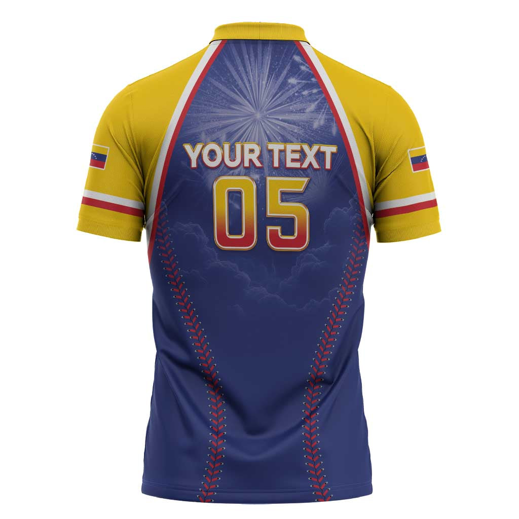 Venezuela Baseball Custom Zipper Polo Shirt 1st Champions Glorious Victory