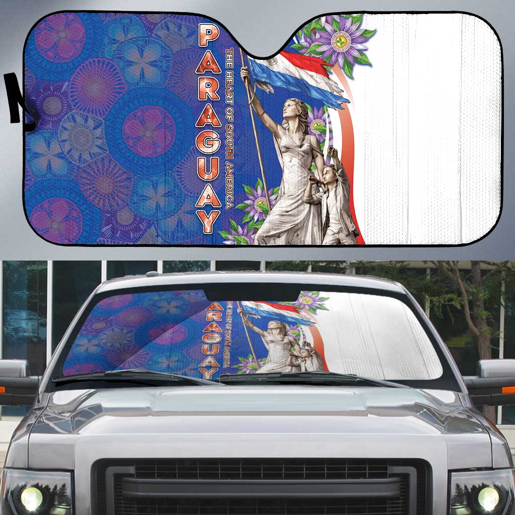 Paraguay Independence Day Auto Sun Shade The Heart Of South America