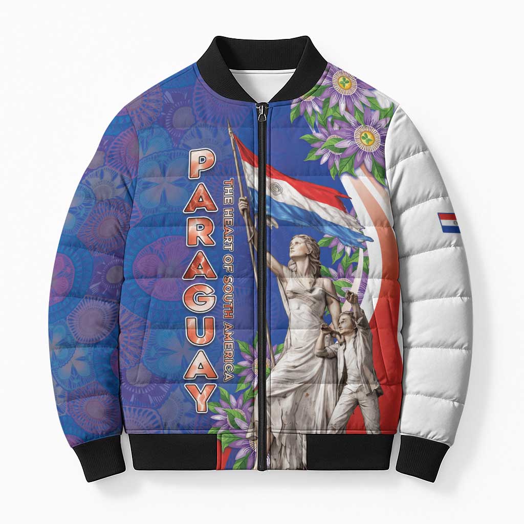 Paraguay Independence Day Bomber Puffer Jacket The Heart Of South America