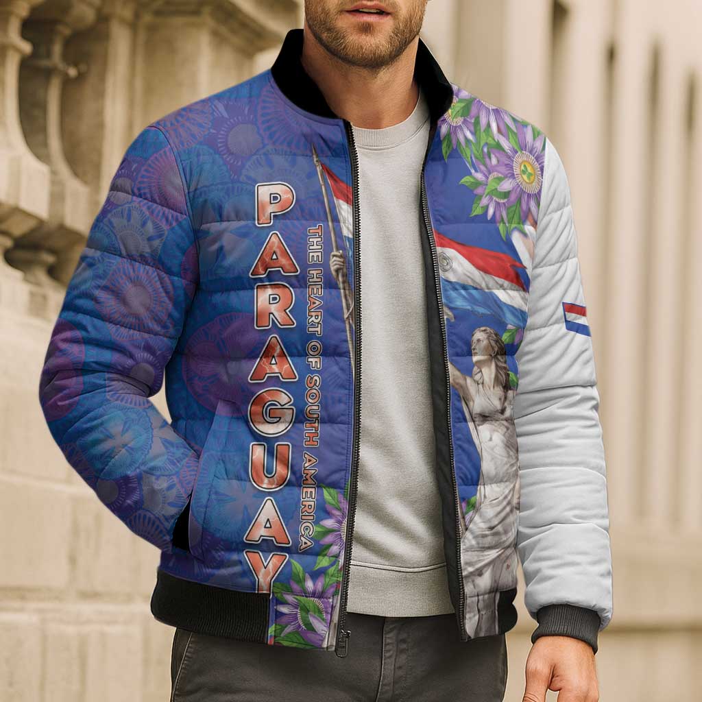 Paraguay Independence Day Bomber Puffer Jacket The Heart Of South America